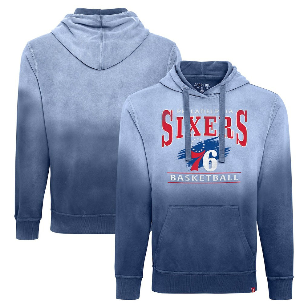 NBA - Philadelphia 76ers Sportiqe Unisex Blake Sun-Fade Pullover Hoodie - Royal
