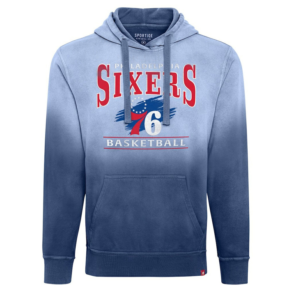 NBA - Philadelphia 76ers Sportiqe Unisex Blake Sun-Fade Pullover Hoodie - Royal