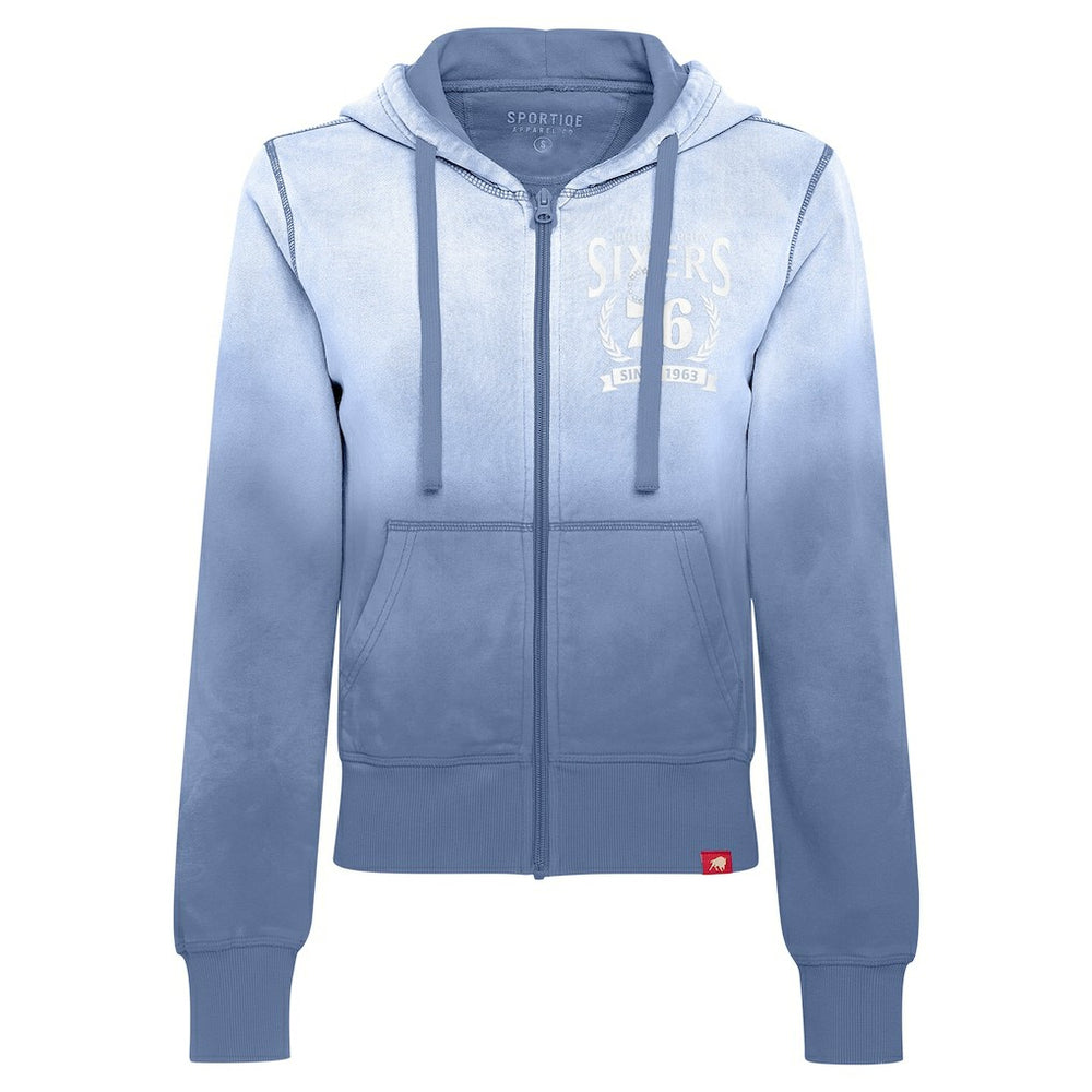NBA - Philadelphia 76ers Sportiqe Women's Carli Sun Fade Full-Zip Hoodie - Blue