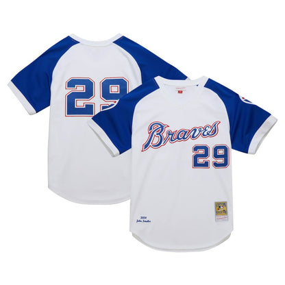 John Smoltz Atlanta Braves Mitchell & Ness 2004 Cooperstown Collection Authentic Throwback Jersey - White | MLB Jerseys