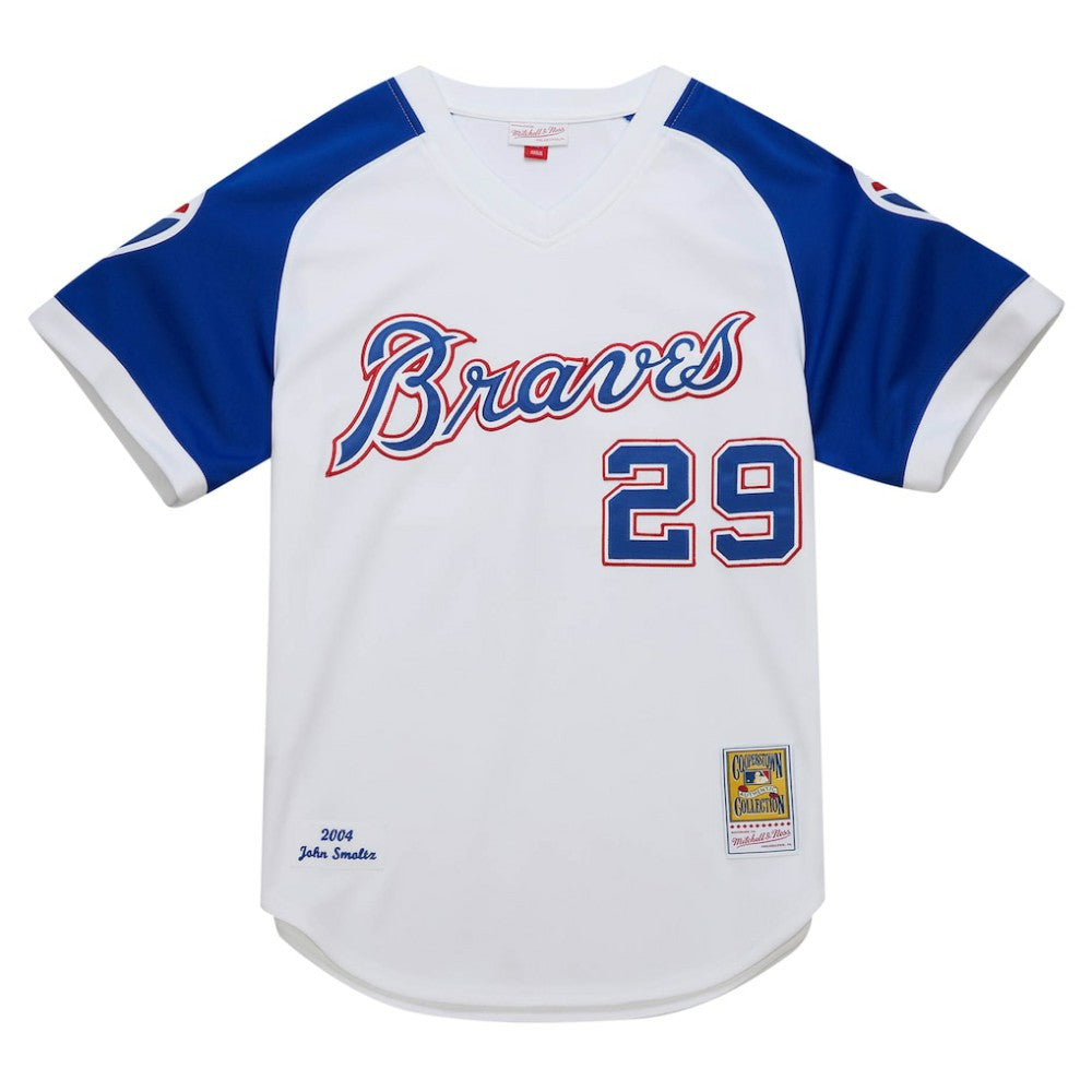 John Smoltz Atlanta Braves Mitchell & Ness 2004 Cooperstown Collection Authentic Throwback Jersey - White | MLB Jerseys