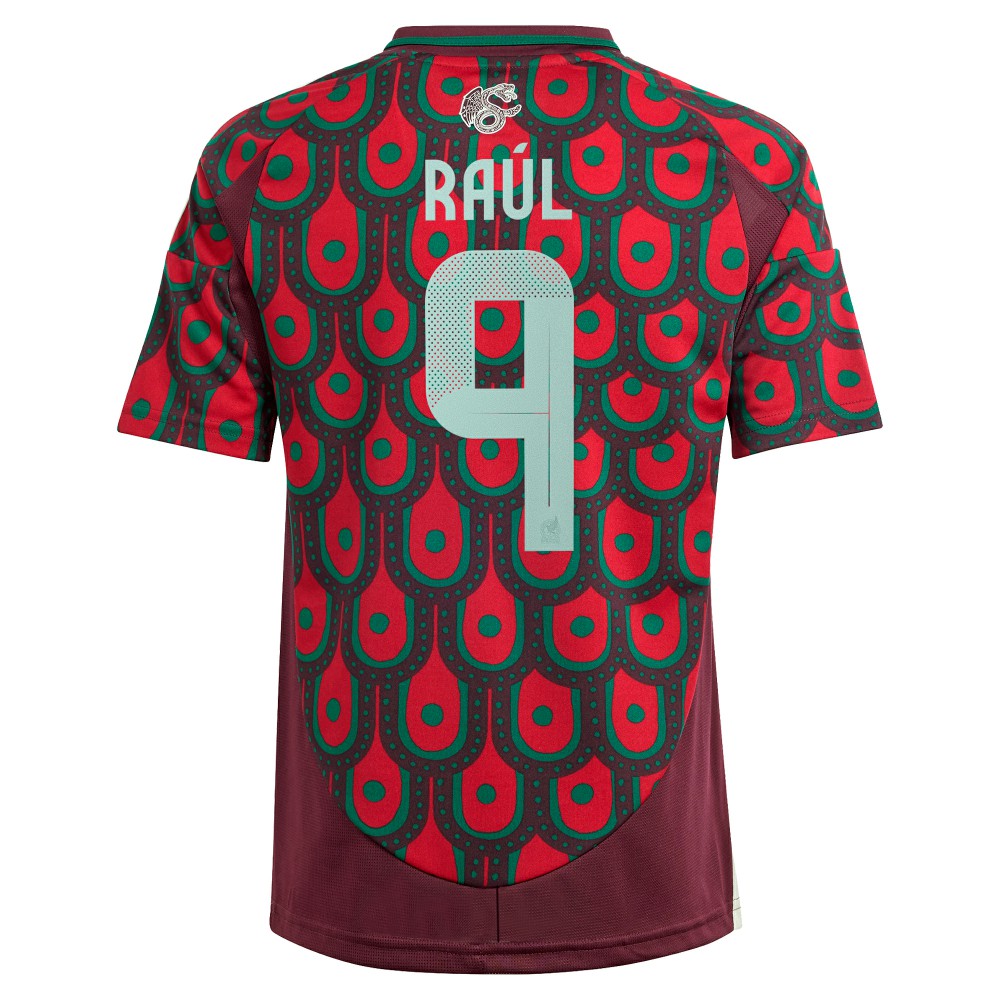 Adidas Raul Jimenez Mexico National Team Youth 2024 Home Replica Player Jerseys - Burgundy