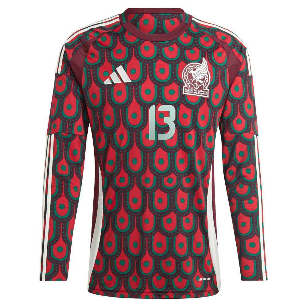 Adidas Guillermo Ochoa Mexico National Team 2024 Home Replica Player Long Sleeve Jerseys - Burgundy