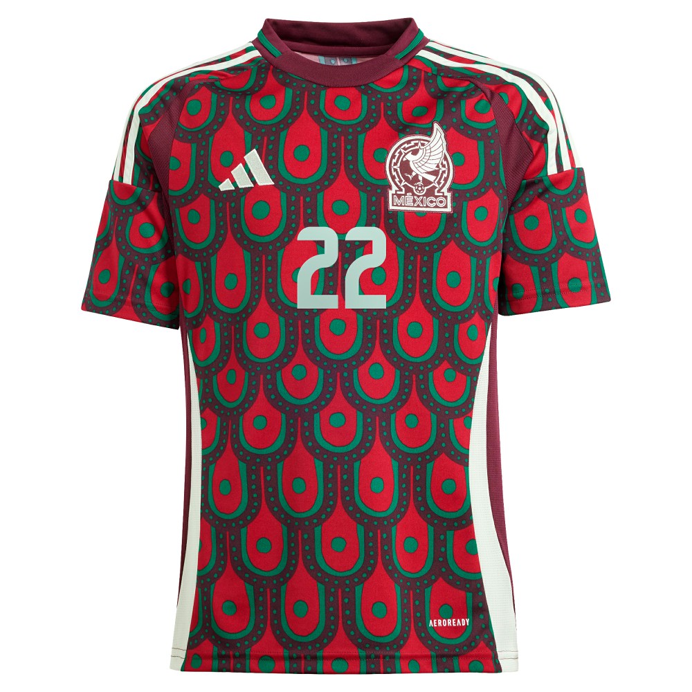 Adidas Hirving Lozano Mexico National Team Youth 2024 Home Replica Player Jerseys - Green