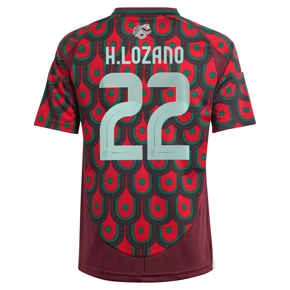 Adidas Hirving Lozano Mexico National Team Youth 2024 Home Replica Player Jerseys - Green
