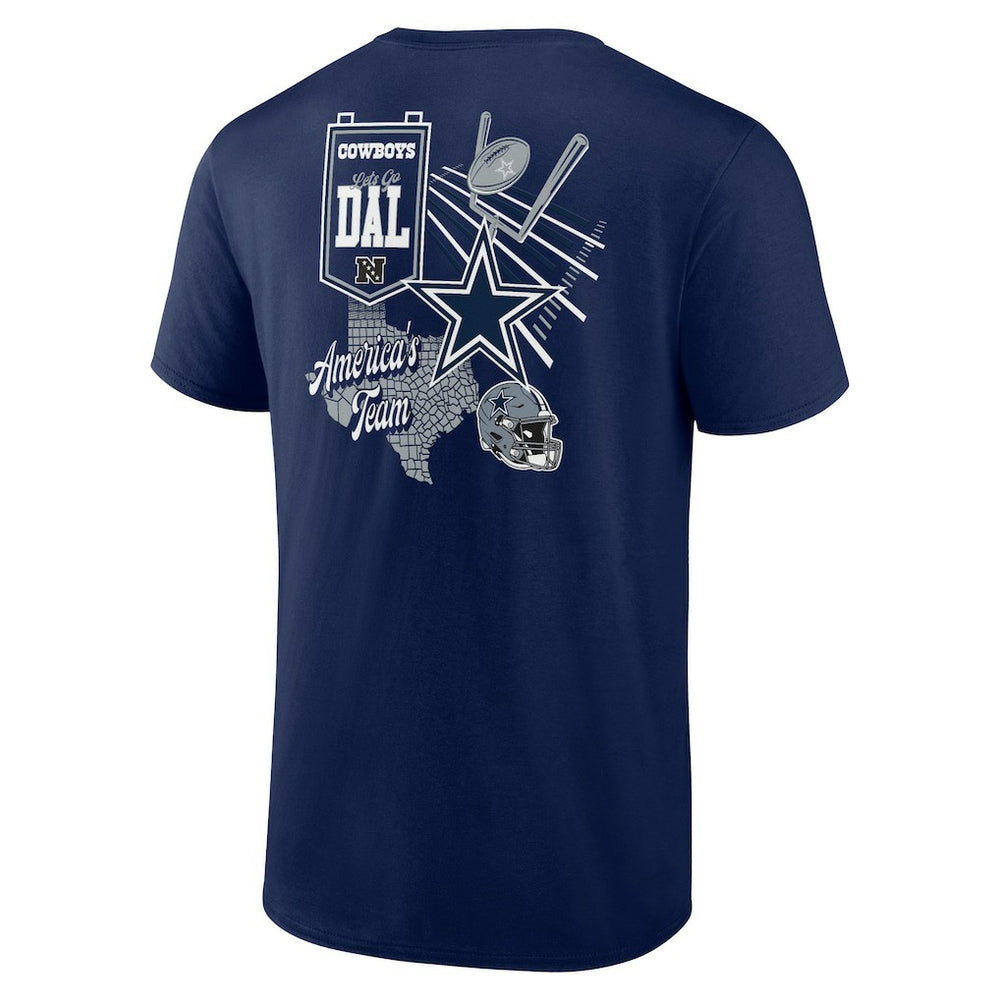 Dallas Cowboys Split Zone T-Shirt Navy - NFL