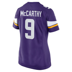 J.J. McCarthy Minnesota Vikings Women's Player Game Jersey Purple - Nike