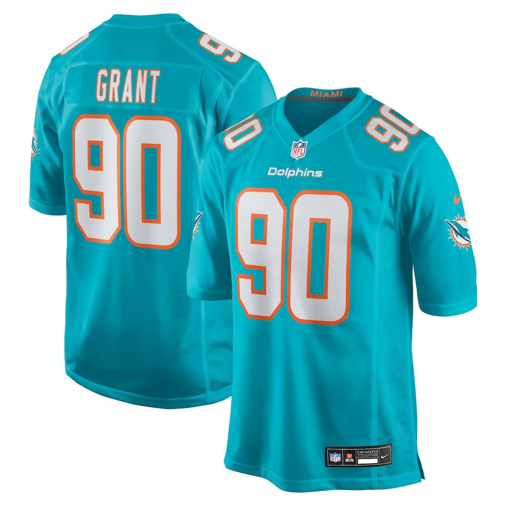 Kenneth Grant Miami Dolphins 2025 NFL Draft First Round Pick Game Jersey Aqua - Nike