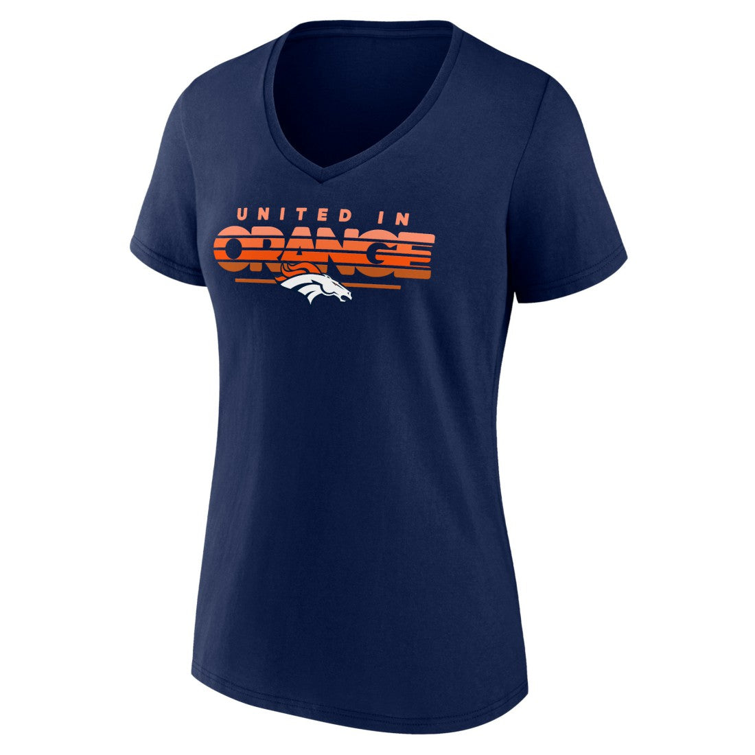 Denver Broncos Women's Defensive Stand V-Neck T-Shirt Navy - NFL