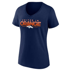 Denver Broncos Women's Defensive Stand V-Neck T-Shirt Navy - NFL