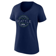 Seattle Seahawks Women's Defensive Stand V-Neck T-Shirt College Navy - NFL