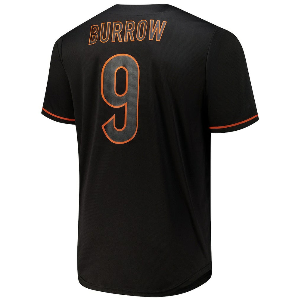 Joe Burrow Cincinnati Bengals Big & Tall Baseball Button-Up Shirt Black - Fanatics