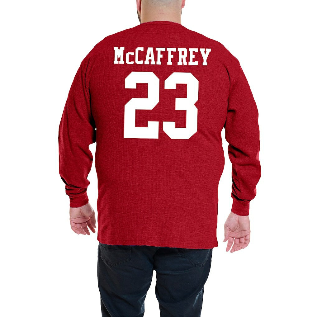Christian McCaffrey San Francisco 49ers Big & Tall Thermal Waffle Long Sleeve T-Shirt Scarlet - Fanatics