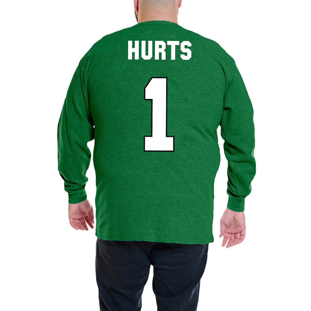 Jalen Hurts Philadelphia Eagles Big & Tall Thermal Waffle Long Sleeve T-Shirt Kelly Green - Fanatics