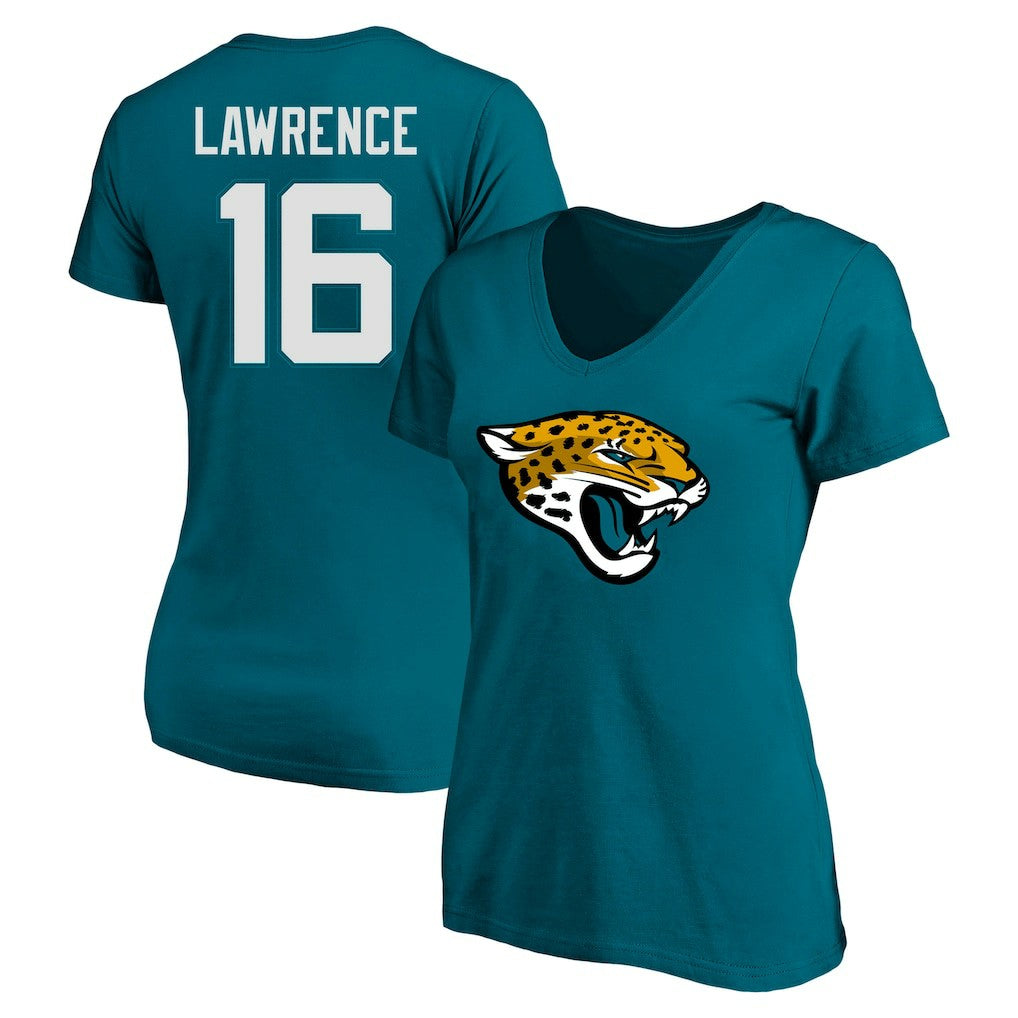 Trevor Lawrence Jacksonville Jaguars Women's Plus Size Fair Catch Name & Number Scoop Neck T-Shirt Teal - NFL