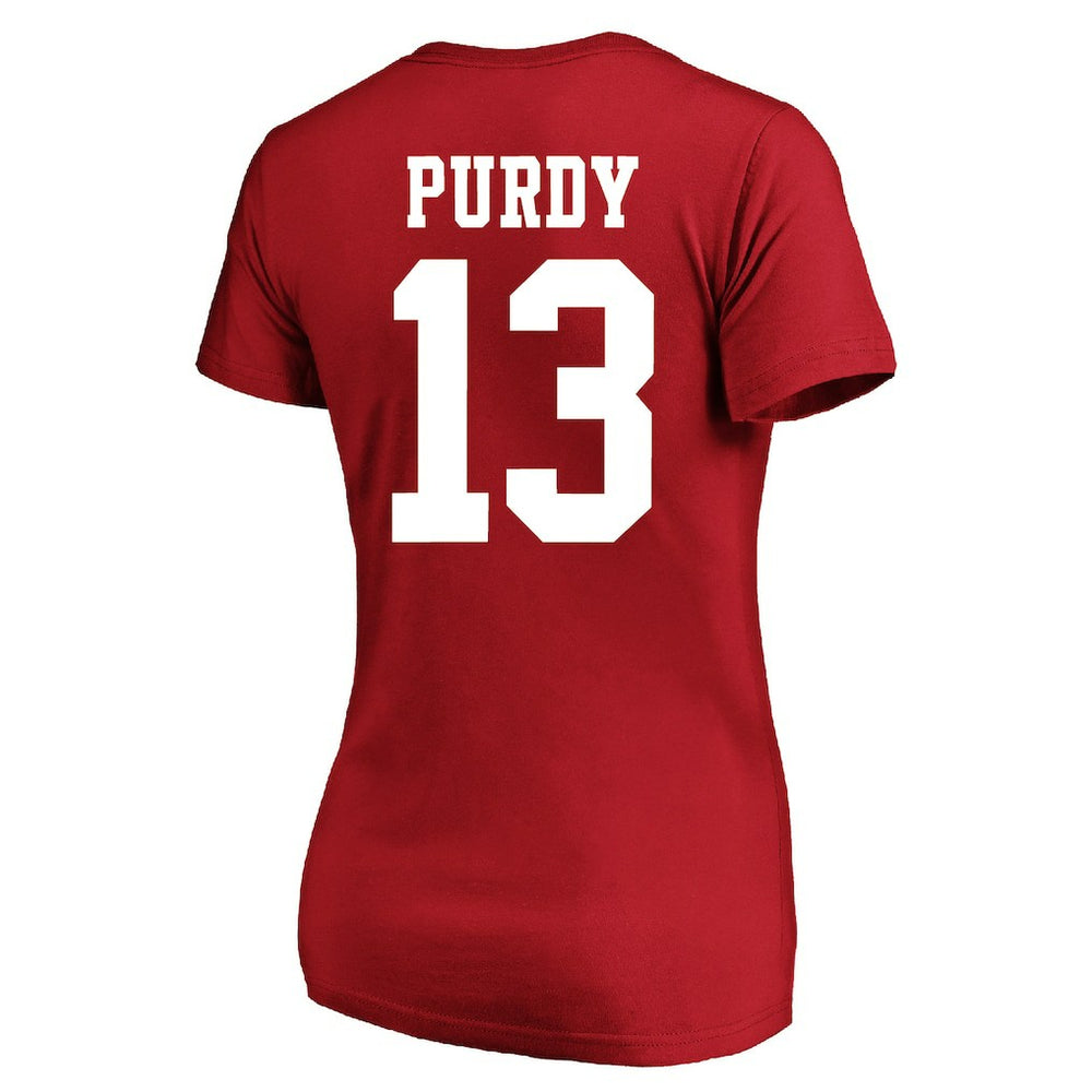 Brock Purdy San Francisco 49ers Women's Plus Size Fair Catch Name & Number Scoop Neck T-Shirt Scarlet - NFL