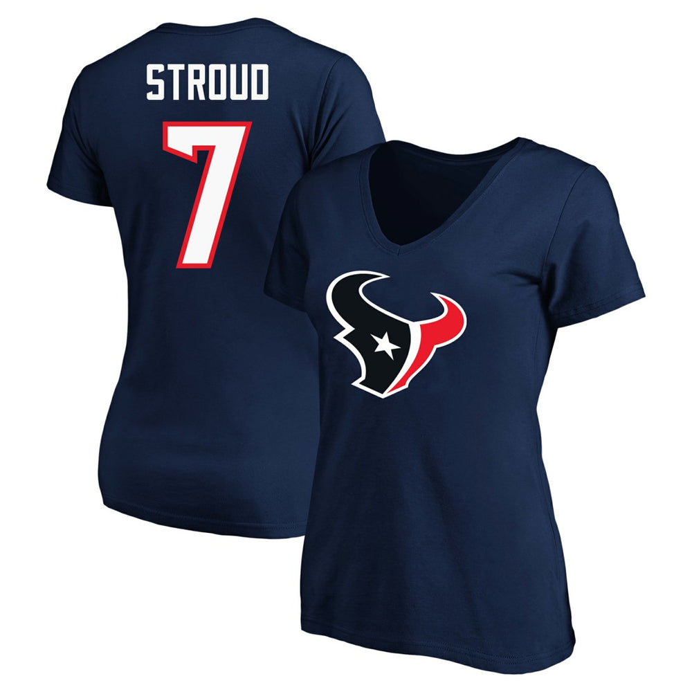 C.J. Stroud Houston Texans Women's Plus Size Fair Catch Name & Number Scoop Neck T-Shirt Navy - NFL