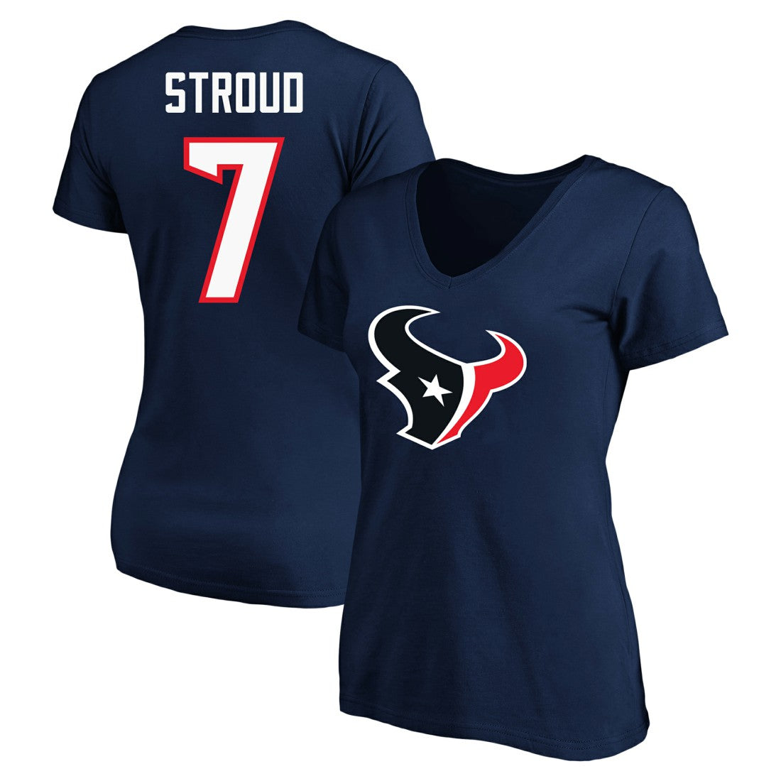 C.J. Stroud Houston Texans Women's Plus Size Fair Catch Name & Number Scoop Neck T-Shirt Navy - NFL
