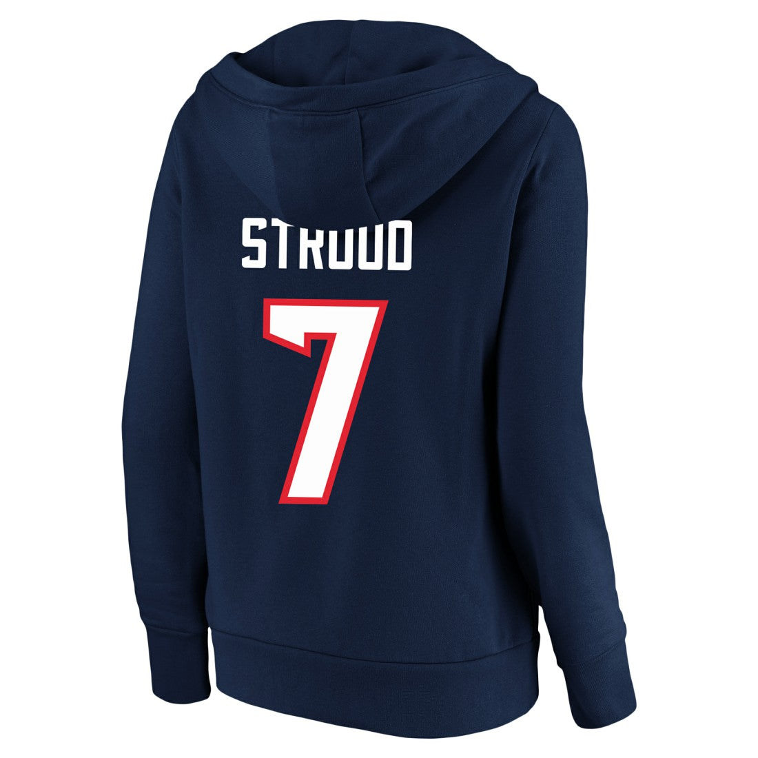 C.J. Stroud Houston Texans Women's Plus Size Player Name & Number V-Neck Pullover Hoodie Navy - Fanatics