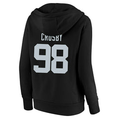 Maxx Crosby Las Vegas Raiders Women's Plus Size Player Name & Number V-Neck Pullover Hoodie Black - Fanatics