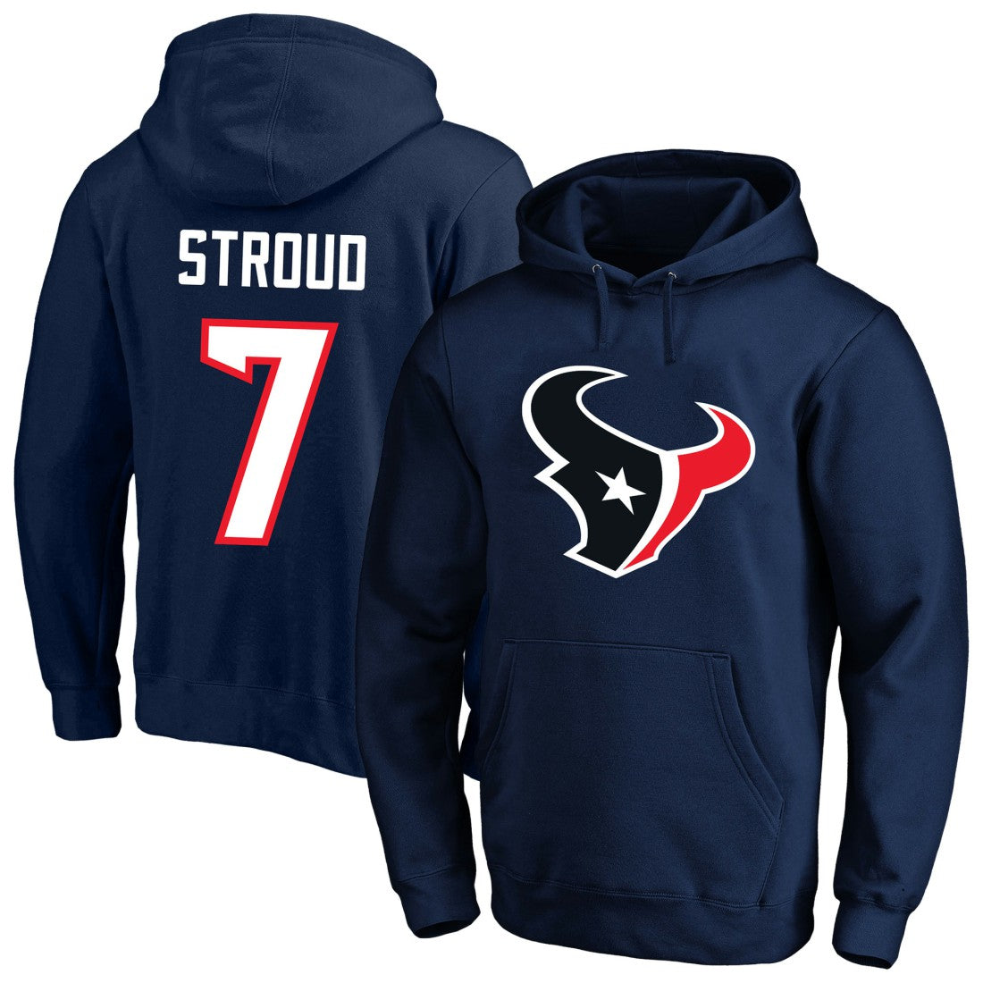 C.J. Stroud Houston Texans Big & Tall Name & Number Fleece Pullover Hoodie Navy - Fanatics