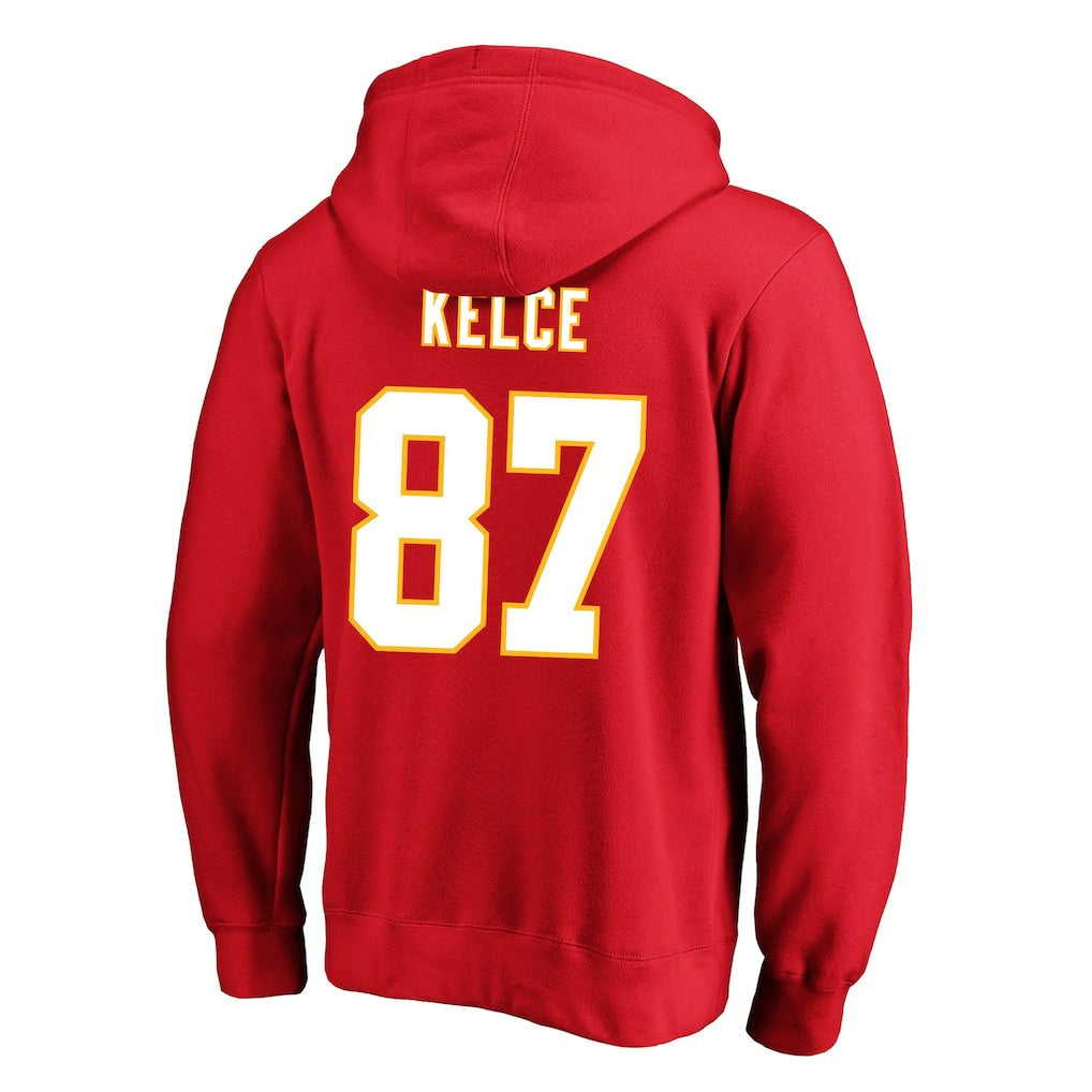 Travis Kelce Kansas City Chiefs Big & Tall Name & Number Fleece Pullover Hoodie Red - Fanatics
