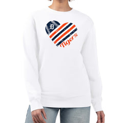 Detroit Tigers G-III 4Her by Carl Banks Women's Heart Logo Fleece Pullover Sweatshirt Lifestyle
