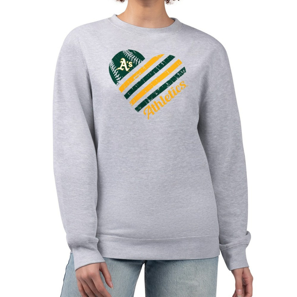 Athletics G-III 4Her by Carl Banks Women's Heart Logo Fleece Pullover Sweatshirt Lifestyle