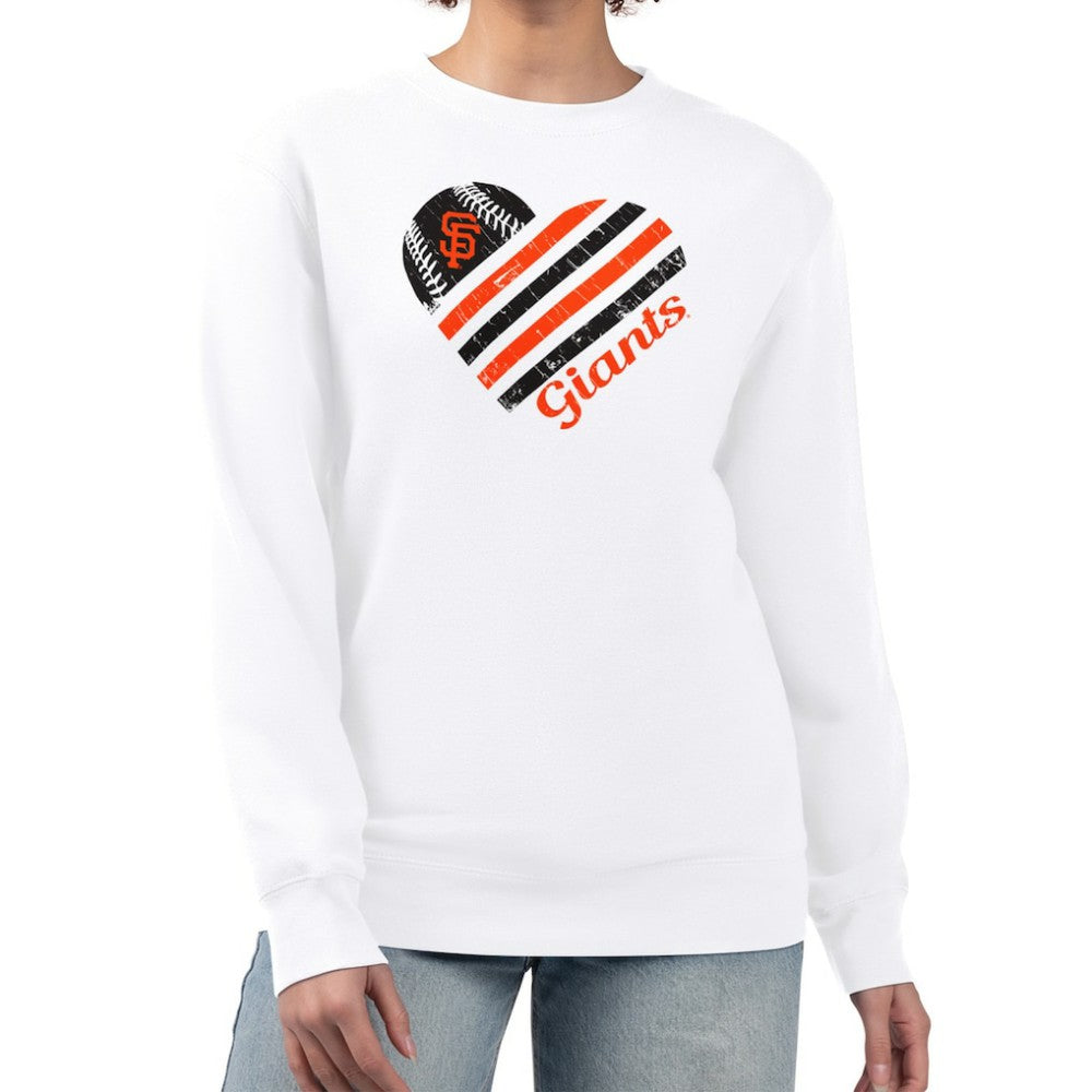 San Francisco Giants G-III 4Her by Carl Banks Women's Heart Logo Fleece Pullover Sweatshirt Sale