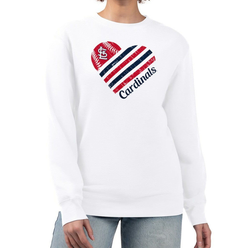St. Louis Cardinals G-III 4Her by Carl Banks Women's Heart Logo Fleece Pullover Sweatshirt Sale
