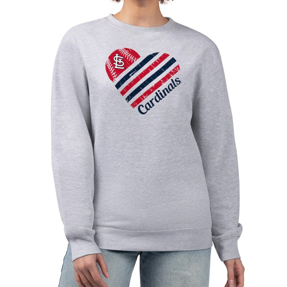 St. Louis Cardinals G-III 4Her by Carl Banks Women's Heart Logo Fleece Pullover Sweatshirt Lifestyle