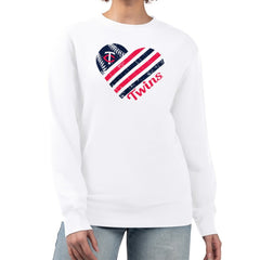 Minnesota Twins G-III 4Her by Carl Banks Women's Heart Logo Fleece Pullover Sweatshirt Lifestyle