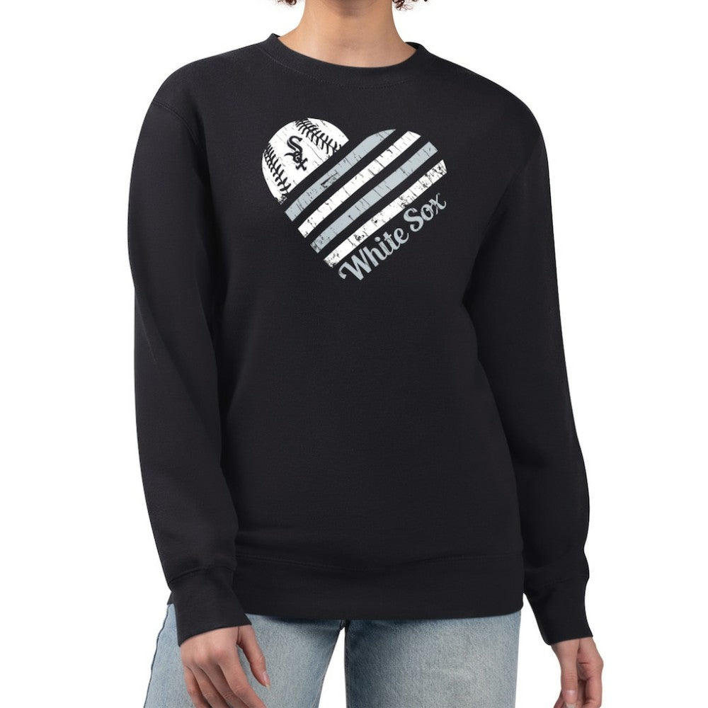 Chicago White Sox G-III 4Her by Carl Banks Women's Heart Logo Fleece Pullover Sweatshirt Near Me