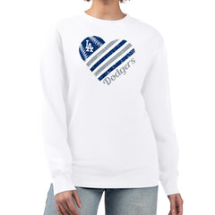 Los Angeles Dodgers G-III 4Her by Carl Banks Women's Heart Logo Fleece Pullover Sweatshirt Online