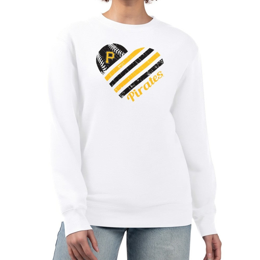 Pittsburgh Pirates G-III 4Her by Carl Banks Women's Heart Logo Fleece Pullover Sweatshirt discount