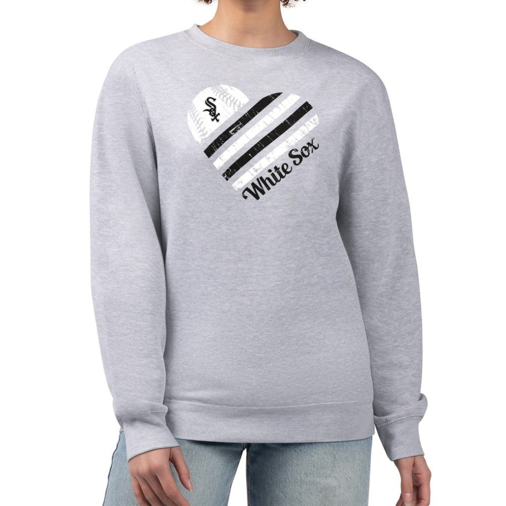 Chicago White Sox G-III 4Her by Carl Banks Women's Heart Logo Fleece Pullover Sweatshirt Online