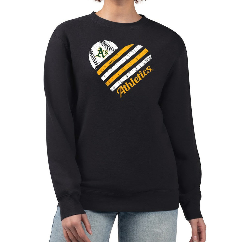 Athletics G-III 4Her by Carl Banks Women's Heart Logo Fleece Pullover Sweatshirt Near Me