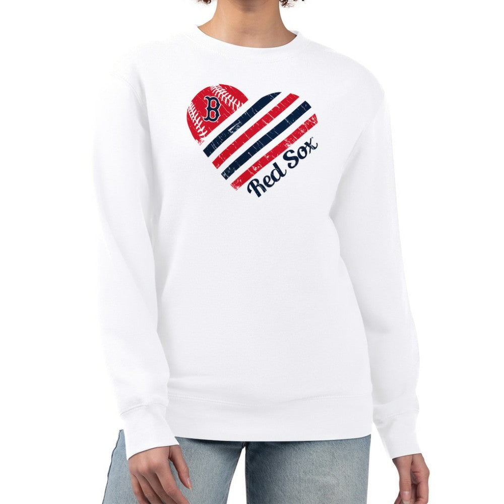 Boston Red Sox G-III 4Her by Carl Banks Women's Heart Logo Fleece Pullover Sweatshirt Lifestyle