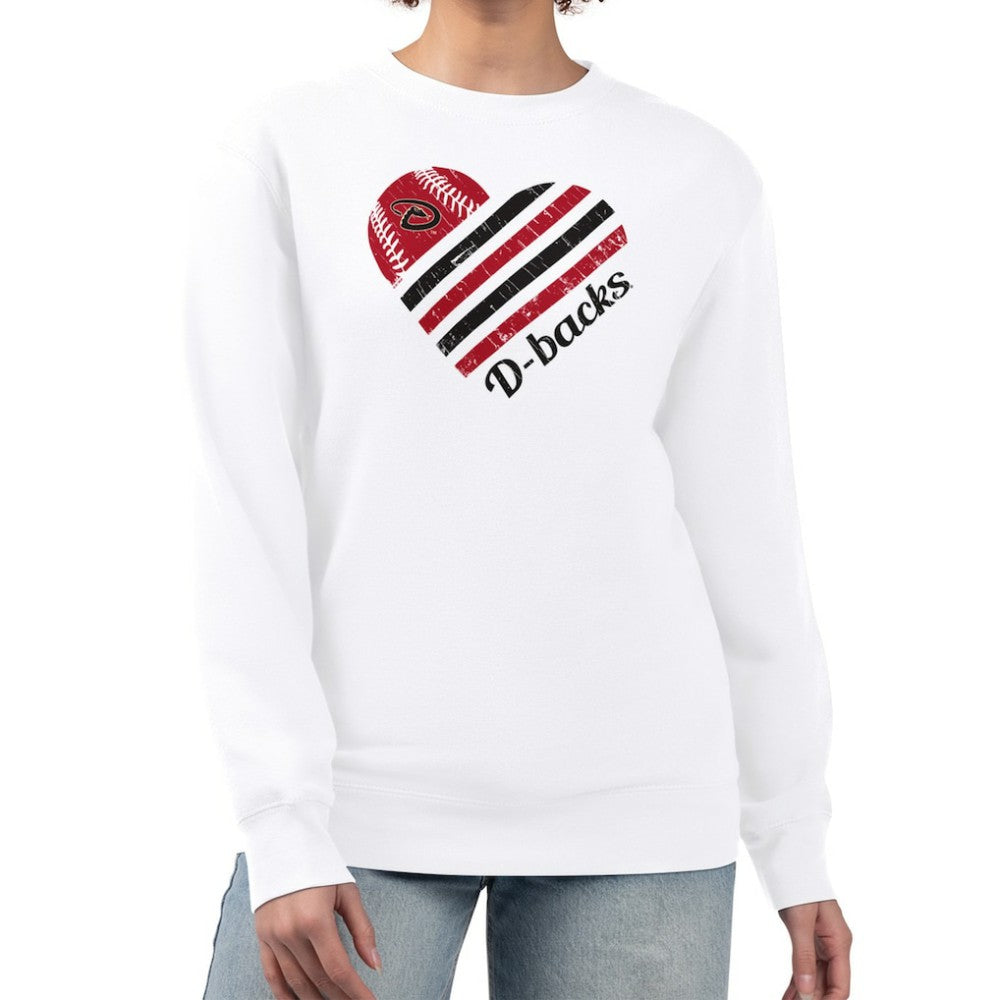 Arizona Diamondbacks G-III 4Her by Carl Banks Women's Heart Logo Fleece Pullover Sweatshirt for sale