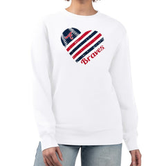 Atlanta Braves G-III 4Her by Carl Banks Women's Heart Logo Fleece Pullover Sweatshirt for sale