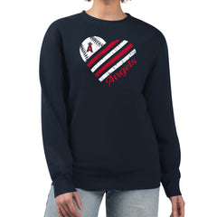 Los Angeles Angels G-III 4Her by Carl Banks Women's Heart Logo Fleece Pullover Sweatshirt Clearance