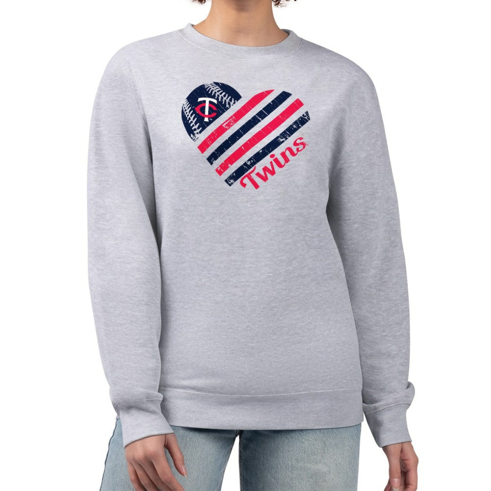 Minnesota Twins G-III 4Her by Carl Banks Women's Heart Logo Fleece Pullover Sweatshirt Online