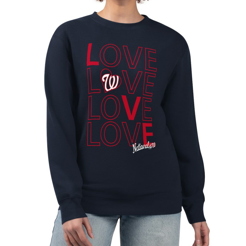 Washington Nationals G-III 4Her by Carl Banks Women's Love Team Logo Fleece Pullover Sweatshirt Online