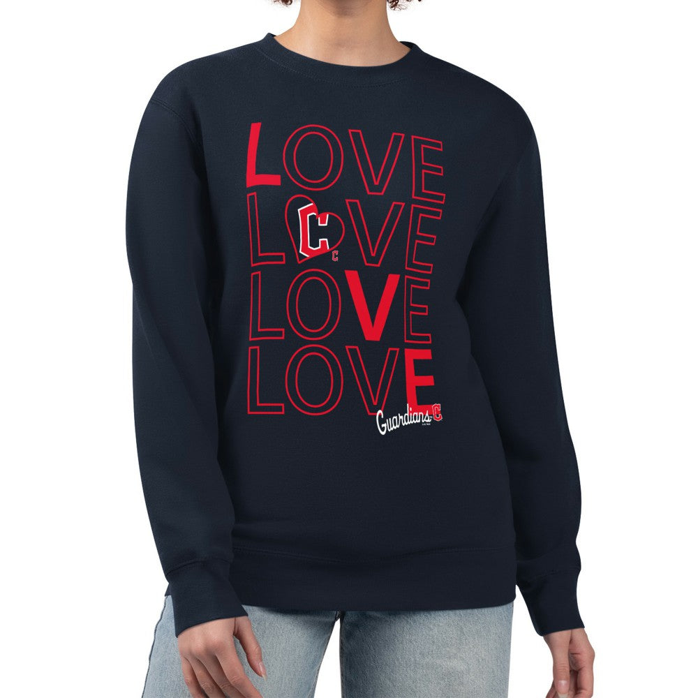 Cleveland Guardians G-III 4Her by Carl Banks Women's Love Team Logo Fleece Pullover Sweatshirt Lifestyle