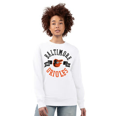 Baltimore Orioles G-III 4Her by Carl Banks Women's Team Logo Fleece Pullover Sweatshirt On Sale
