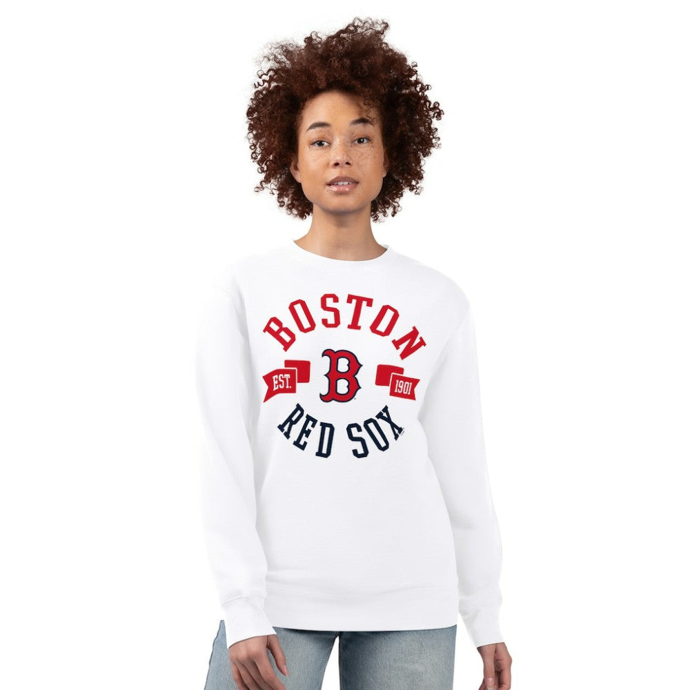 Boston Red Sox G-III 4Her by Carl Banks Women's Team Logo Fleece Pullover Sweatshirt Sale