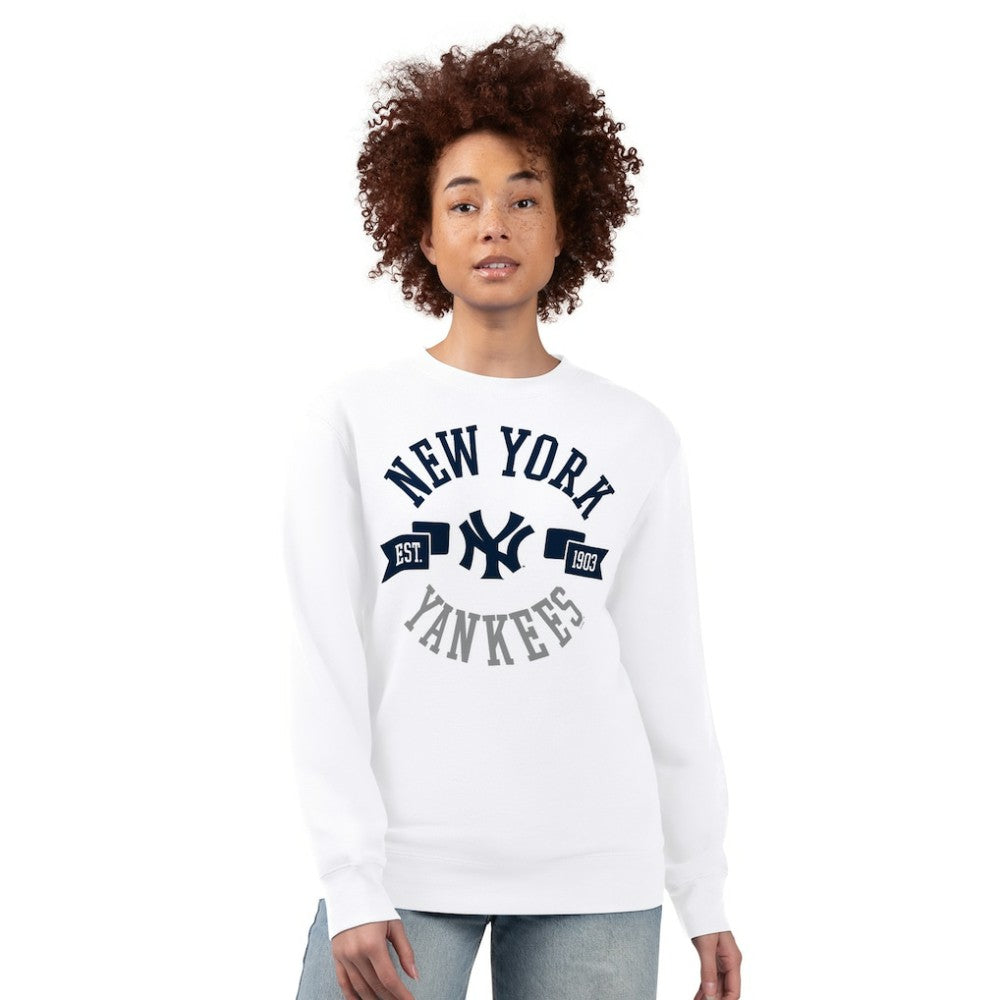 New York Yankees G-III 4Her by Carl Banks Women's Team Logo Fleece Pullover Sweatshirt On Sale