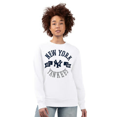New York Yankees G-III 4Her by Carl Banks Women's Team Logo Fleece Pullover Sweatshirt On Sale