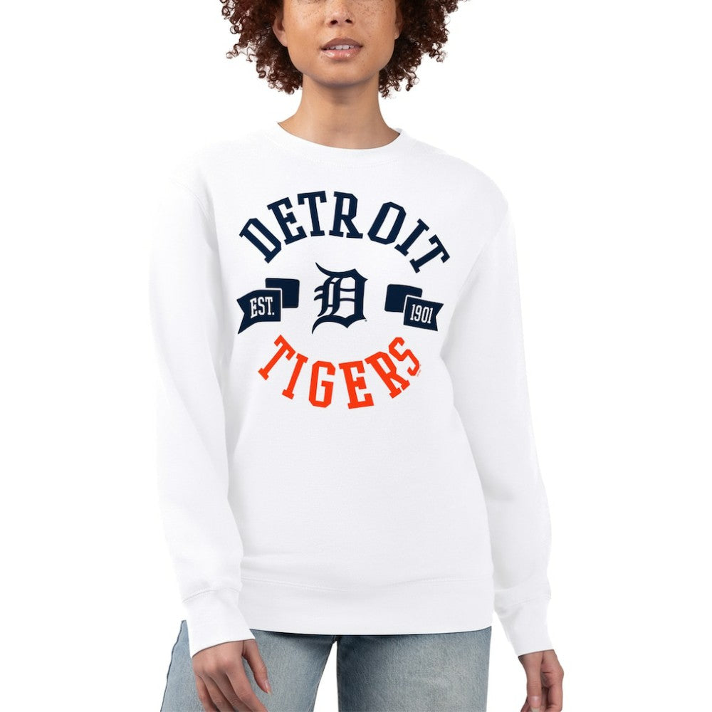 Detroit Tigers G-III 4Her by Carl Banks Women's Team Logo Fleece Pullover Sweatshirt On Sale