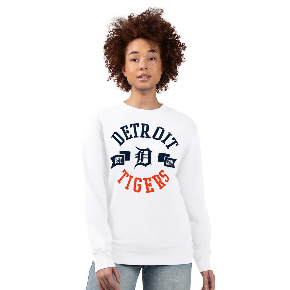 Detroit Tigers G-III 4Her by Carl Banks Women's Team Logo Fleece Pullover Sweatshirt On Sale